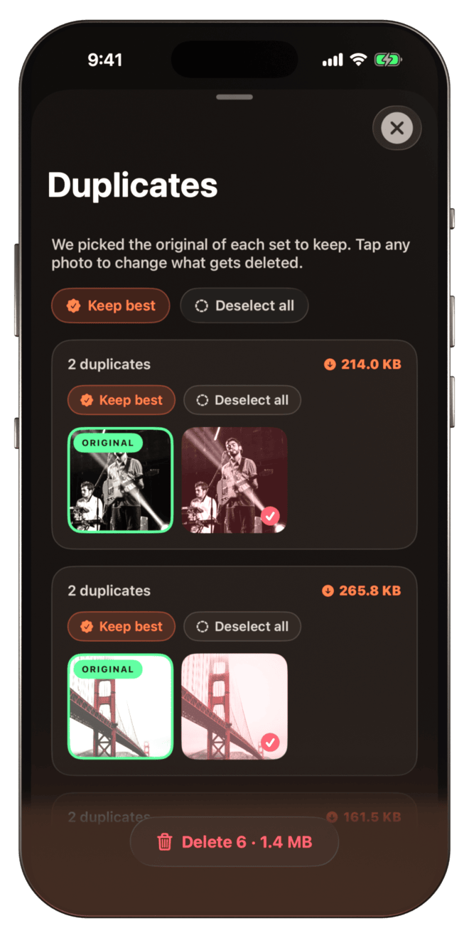 Duplicate detection in PhotoFlick
