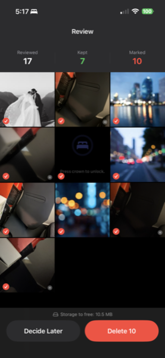 Review and confirm before deleting