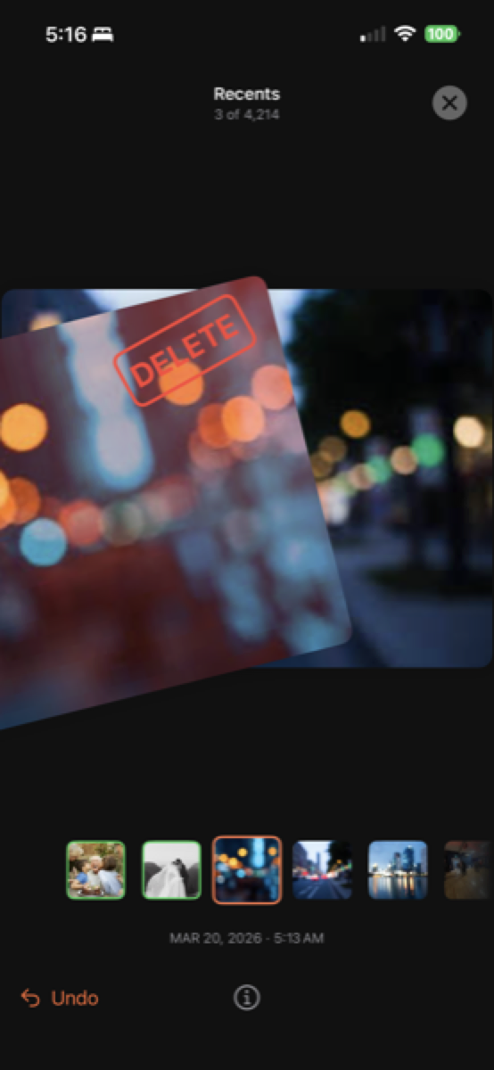 Swipe left to mark for deletion